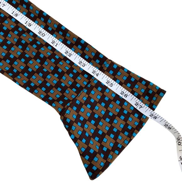 Hérion 100% Silk Retro Printed Luxorious Button-down Shirt Blouse Flared Cuff - Picture 12 of 16